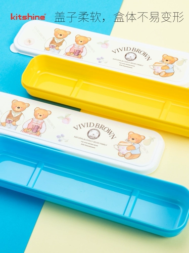 Импортные палочки для еды, портативная посуда для школьников, в корейском стиле, принт