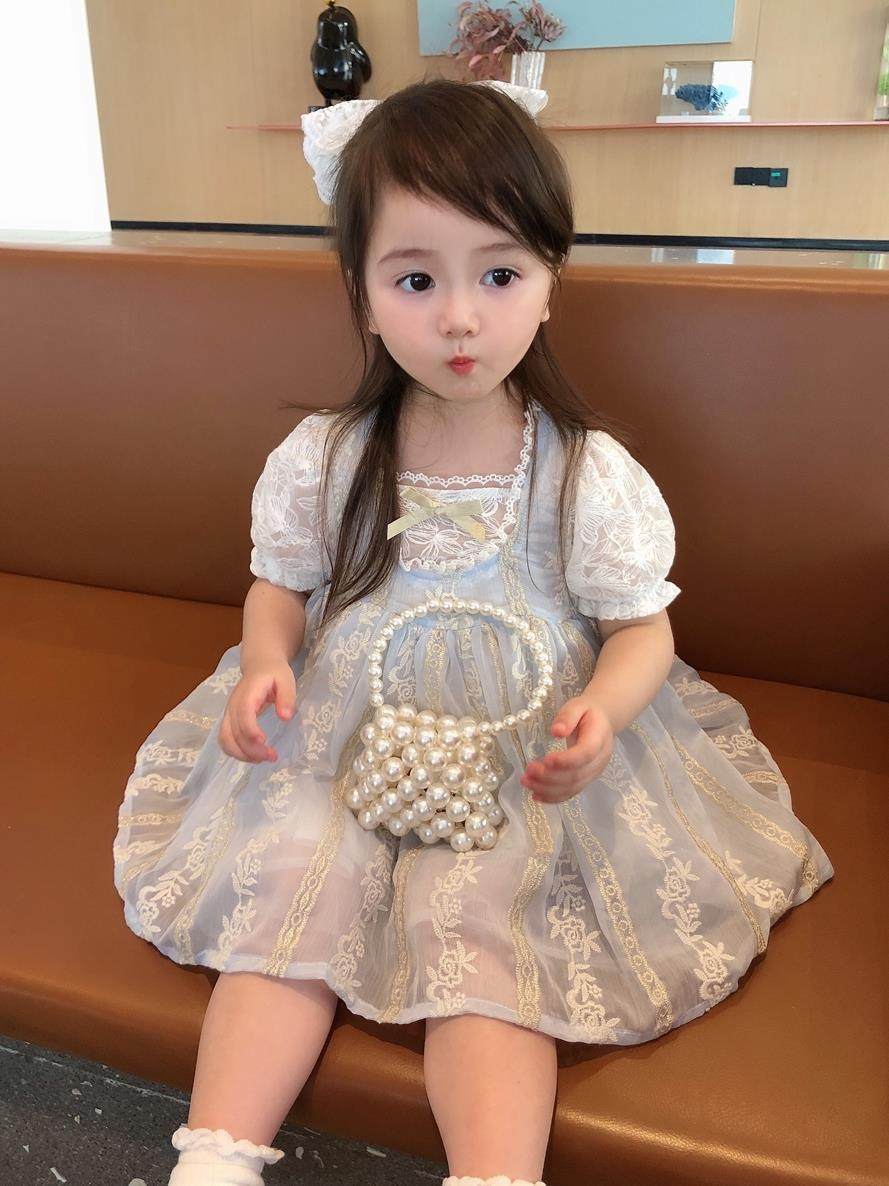Hong Kong girls summer dress 2021 new summer baby 1 princess 2 gas 3 children 4 year old Lolita