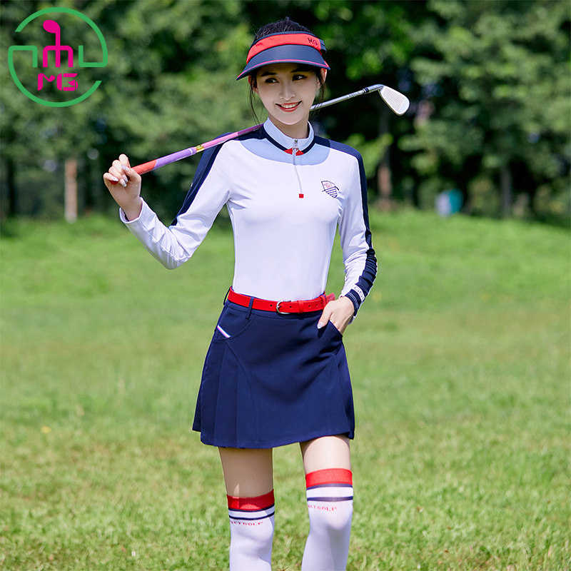 MG Spring and Autumn New Products Golf Clothes Woman Long sleeve T-shirts and thin dry kits High-end sports skirt