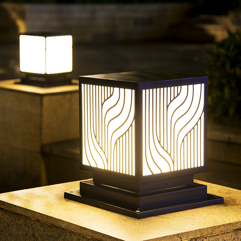 Stainless steel column head lamp gate lamp solar wall lamp door column lamp LED waterproof rust-proof courtyard garden square