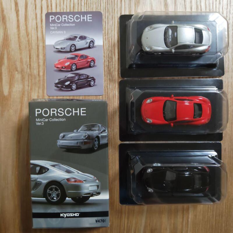 1:64 Kyosho Porsche Cayman Silver Red Black 987 Mini Diecast Model