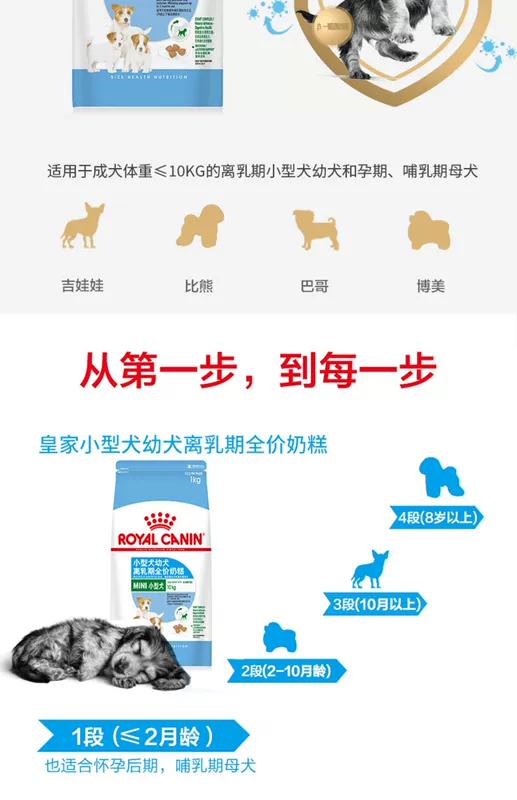 Royal Small Dogs Ly dị Bánh sữa 1kg Puppy Pupgie Dog Food General Teddy Pomeranian Bear VIP General - Chó Staples