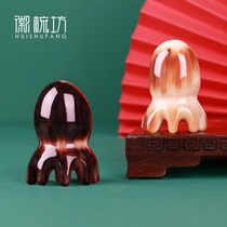 True natural pure horn comb Female family with head scalp meridian massage comb Electrostatic hair loss anti-washing hair comb small comb