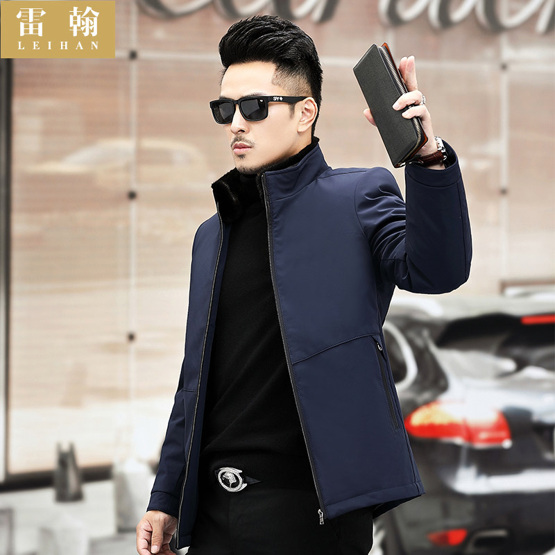 The new pie overcome men's mink inner bile fur one stand-up collar short Nickel mink coat fur coat winter