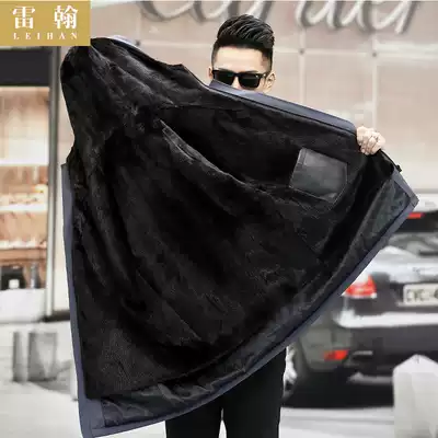 New whole mink nick coat men's medium and long version of fur one-piece mink liner men's fur parker coat winter