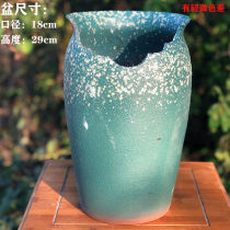 Gapped cliff old pile high Basin ins Wind large caliber fleshy flowerpot large clear personality rough pottery creative pot