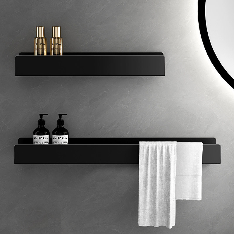 Toilet shelshelf 304 stainless steel wall-mounted bathroom containing frame free of punch with a straight mirror front material towel rack-Taobao