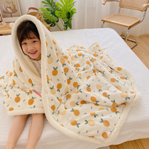 Cute Children Blanket Double Layer Quilt Cover Blanket Cartoon Teenage Girl All Season Nap Milk Suede Winter Lamb Net Red Warm