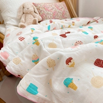 Class A full cotton double layer gauze Xia by cartoon cute child newborns pure cotton summer cool quilts by air conditioning thin by afternoon nap