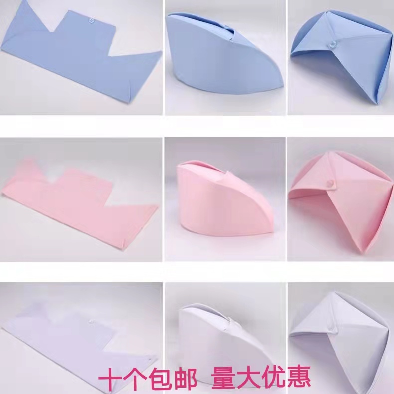 护士帽女白色均码燕尾帽手术室诊所工作帽医院学校实习生蓝色帽子