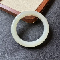 Hotan Jade Loach Back Bracelet Bing Qingshui Shallow 56mm Bracelet Medium Wide Strip Peace Bracelet Natural Jade Womens Model