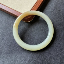 Xinjiang Hotan Jade Sugar White Jade Bracelet Womens Flat Strip Real Natural Pretty Color Mutton Fat Jade Jade Bracelet