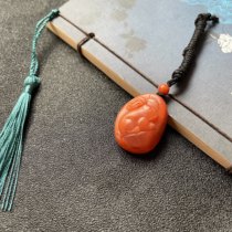 Liangshan Southern Red Agate Cherry Red Jade Rabbit Zodiac Little Rabbit Pendant Three-dimensional Ice Floating Future Bright Moon Rabbit Pendant