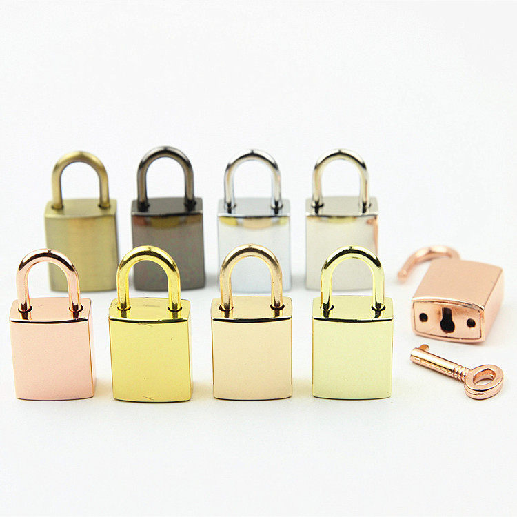 Luggage handbag Five gold accessories Accessories Lock Trim Glossy padlock small square lock light body lock with key real key lock