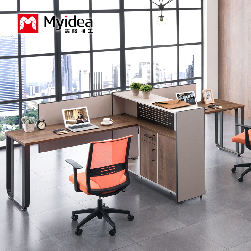 Light Industrial Wind Four Staff Office Work Computer Desk Screen Card Station Table Combination