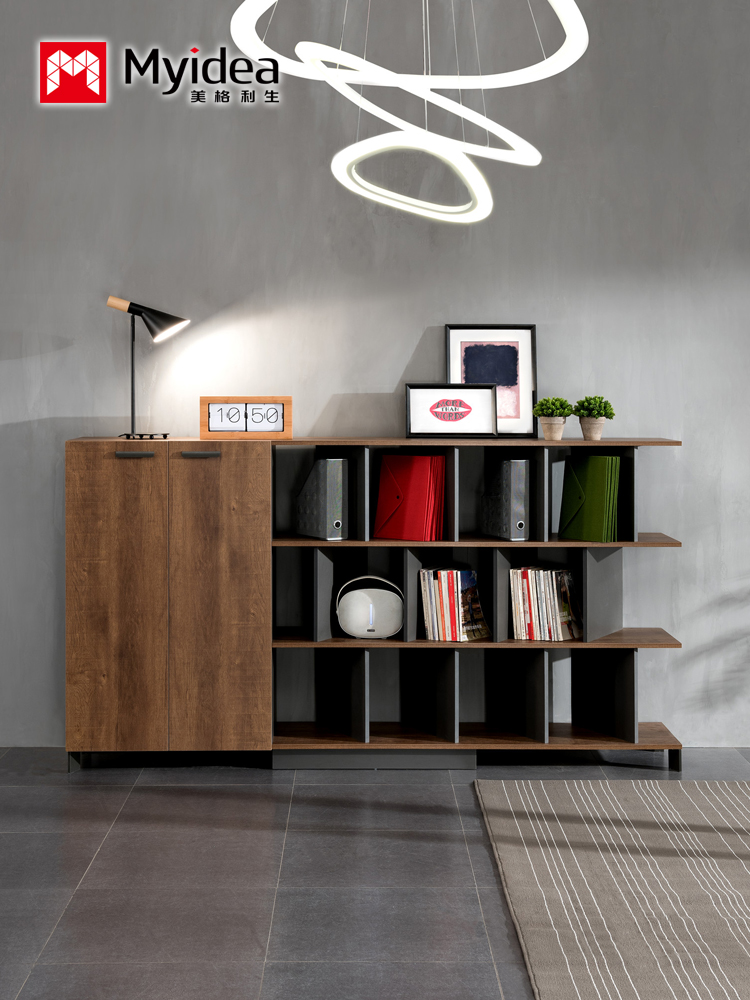 LOFT Industrial Wind Wooded Office Cabinet Office Desk Side Bookcase Home Floor Cabinet Modern Minimalist Innate