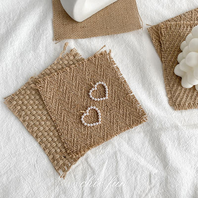 chicfun coasters, linen MATS, table MATS, Ins-style coffee cups, handcrafted fabric MATS, tea decorations, linen woven MATS, small
