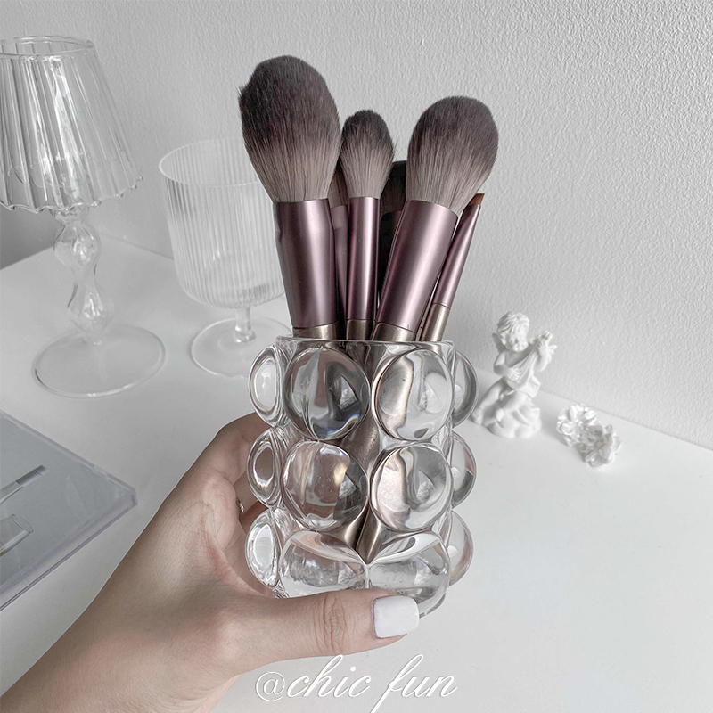 chic fun * Nordic ins wind round ball glass crystal makeup brush barrel pen holder containing barrel decorative table swing piece