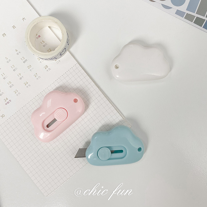 chic fun cute cloud Dot beauty artificial knife creative mini small number portable student unpacking express open box stationery small knife