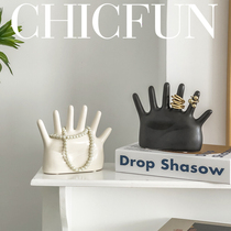 Ceramic antique style jewelry box display stand desktop dressing table creative wabi sabi ring bracelet storage decorative ornaments