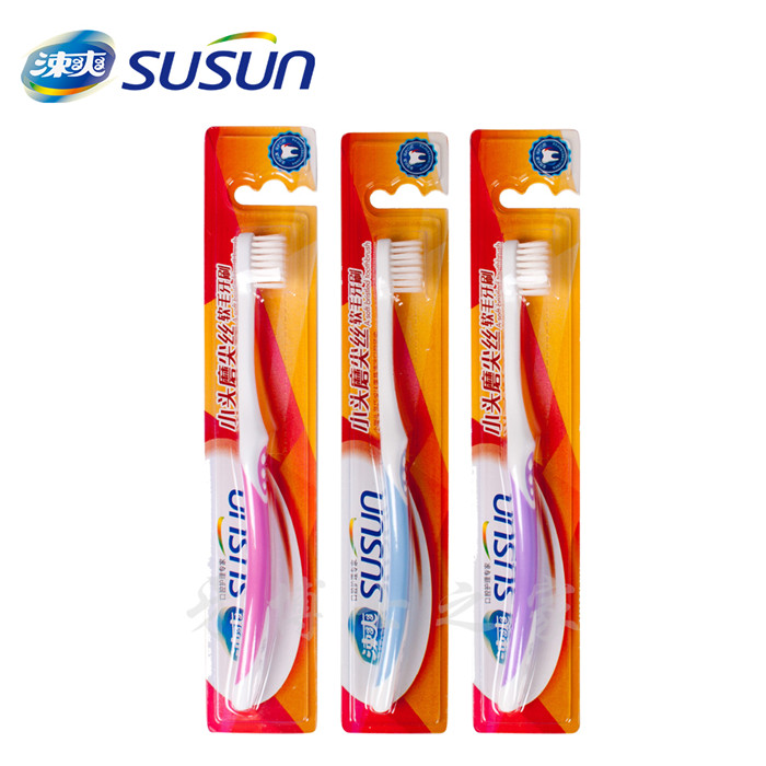 Small head grinding tip toothbrush 6 packs soft - haired adult teenage maternal antibacterial prevention of gum retreat