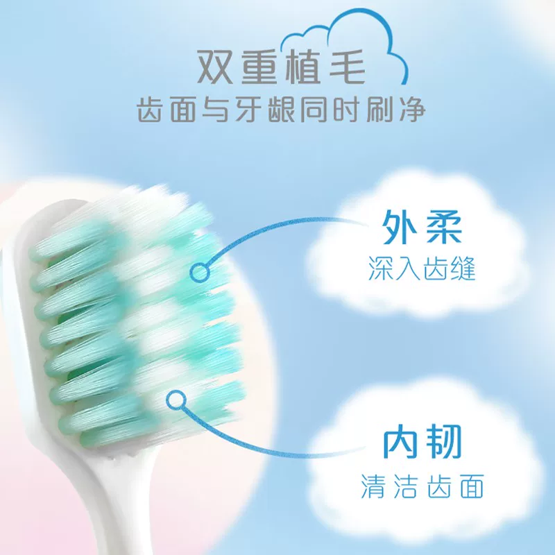 Косметика Colgate широкая мягкая зубная щетка 2 штуки маленькая широкая тонкая головка, мягкие щетинки, уход за деснами чувствительных взрослых семейный набор