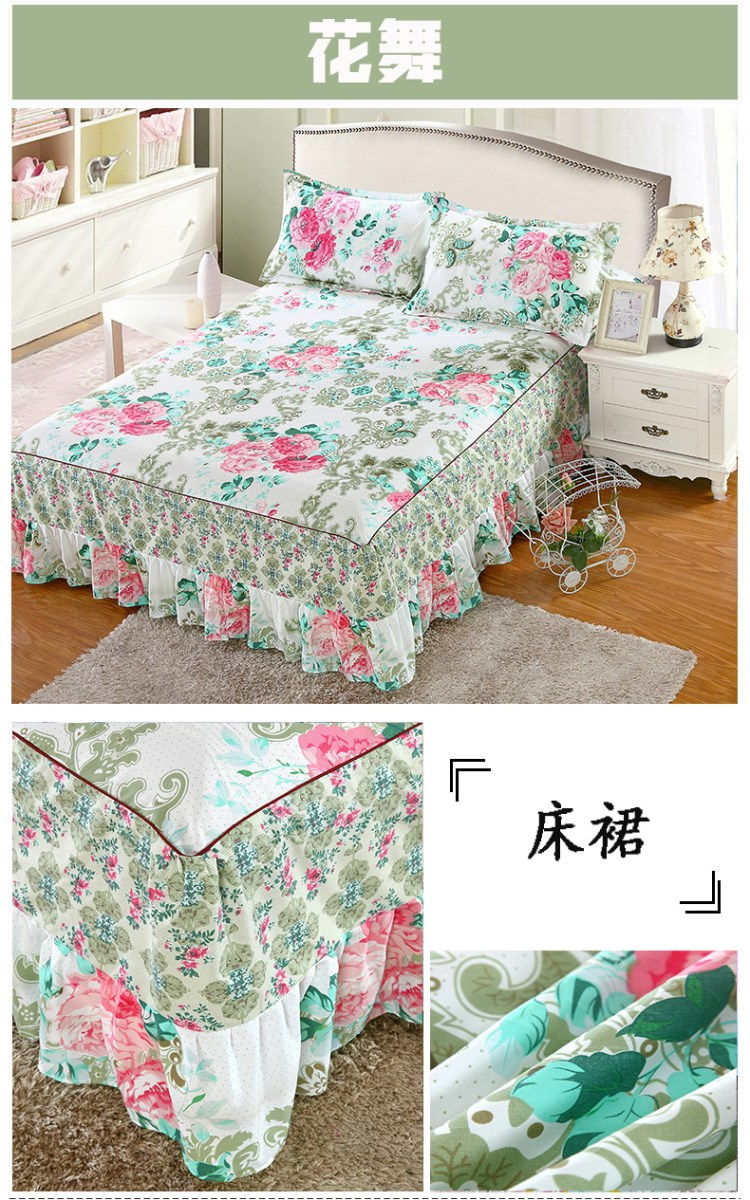 Khăn trải giường loại váy đơn mảnh bảo vệ giường bọc hoa sen váy váy thời trang tờ Hàn Quốc phiên bản 1 mét 5 trẻ em có - Váy Petti ga giường có viền