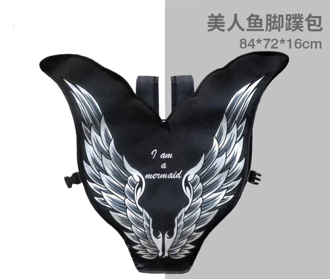 Mermaid wing fin bag mahina single webbed backpack shoulder bag waterproof bag fin fish tail bag