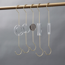 Extended trousers hook hook S scarf circle clothing store new S hook gold hanger transparent hook crystal hook