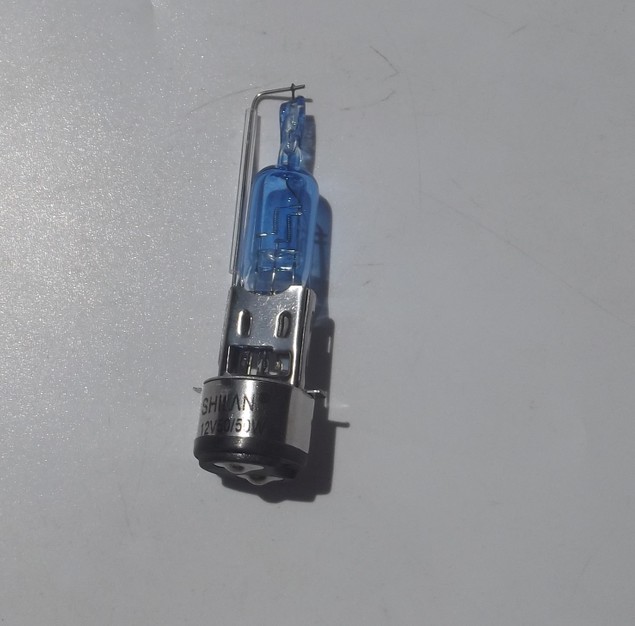 Xe máy Bulb Xe Điện Đôi Prong Bulb Đèn Pha Bulb Bulb Sửa Đổi Xe Ánh Sáng 12V50W Đèn Gốm Xe Ánh Sáng đèn led xe dream