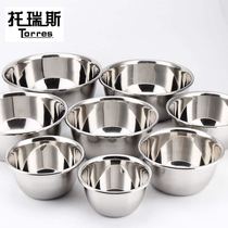  Stainless steel small iron basin can burn household soup bowl Soup basin thickened kitchen washing dishes rice amoy rice practical bowl cooking milk