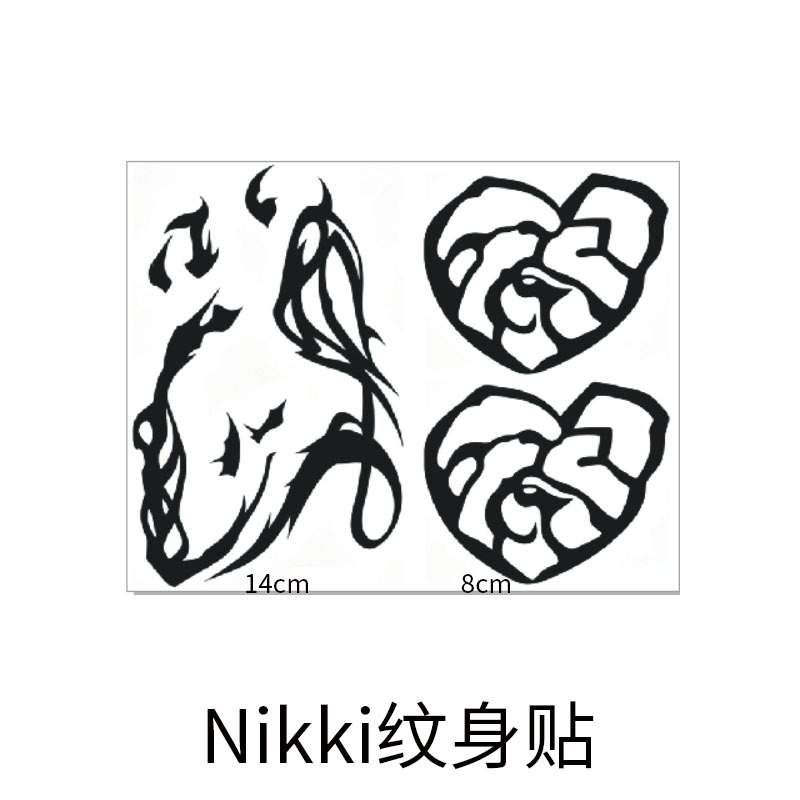Obsessed with Nikki Tattoo Stickers for Cosplay at Comic Conventions, Temporary Chest Tattoos for Girls That Are Easy to Wash Off and Look Cool Obsessed with Nikki Tattoo Stickers for Cosplay at Comic Conventions, Temporary Chest Tattoos for Girls That Are Easy to Wash Off and Look Cool