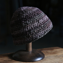 Unfinished plant dyed Wufeng literary retro bucket hat hand-woven silk hemp cap