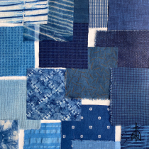 Unfinished blue dye plant dyed indigo sea blue DIY cloth rag bag patchwork cloth head combination color card