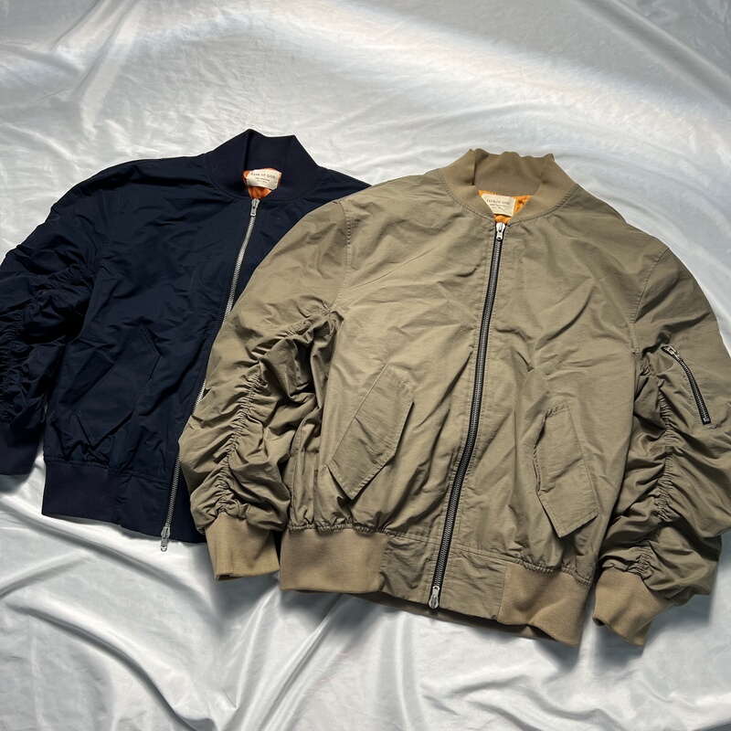 【Minor Imperfections in Stock】3Rd Season Arm Pleated Flight Baseball Bomber Jacket High Street Outerwear