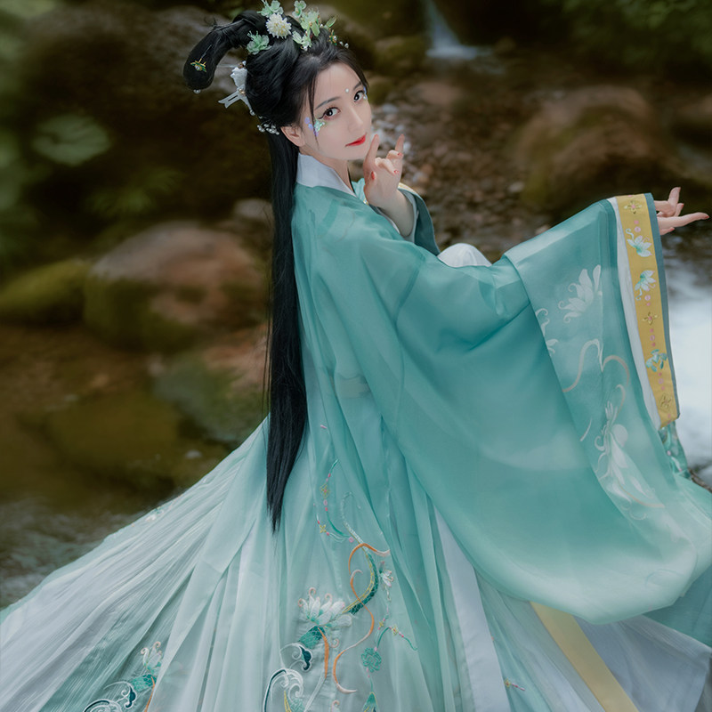 🌸穿越时空，夏日汉服的诗与远方【如梦霓裳丨小青】🌸-汉服半身裙-淘宝好物网