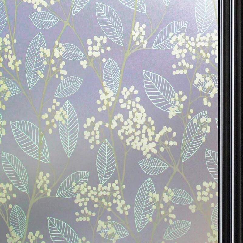 Static Scrub Sticker Window Flower Powder Room Film Toilet Glass Privacy Curtain Bathroom Window Kitchen Glass Sticker