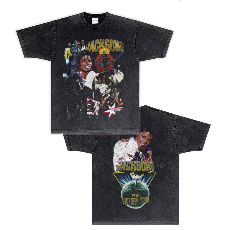 Michael Jackson American Heavyweight Vintage Pure Cotton Short-Sleeved T-Shirt Hoodie
