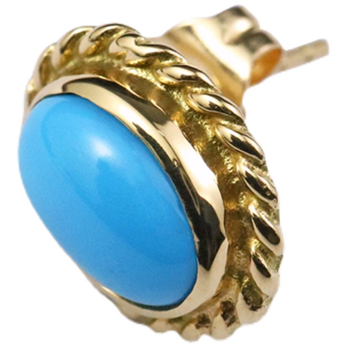 伊瓦岚 Бирюзовые серьги подходит для мужчин и женщин, золото 750 пробы, серебро 925 пробы