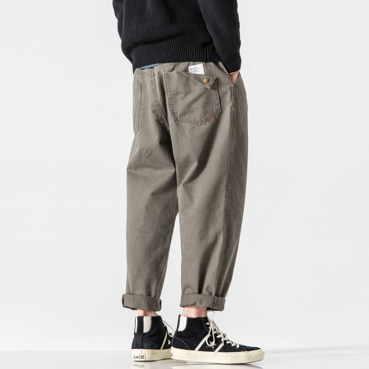 Spring and autumn pants men's Korean version of the trend loose straight overalls tide brand all-match small feet casual pants youth harem pants