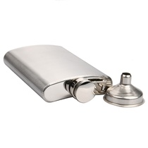 Mens portable outdoor portable narrow version 4 oz stainless steel hip flask with small funnel 91g