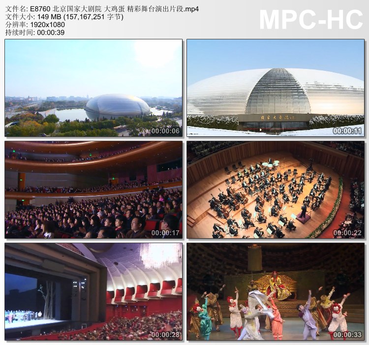 Beijing National Grand Theater Big Egg Wonderful Stage Performance Fragment HD stock footage