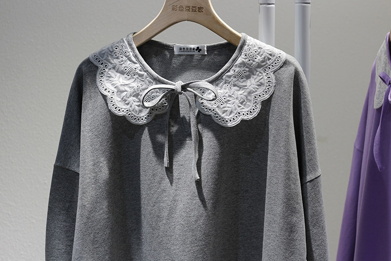 Оригинальная осенняя рубашка, кукла, кукольный воротник, оверсайз, свободный крой       