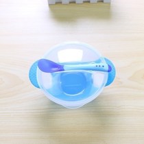 Neonatal spoon baby baby spoon complementary food rice paste spoon feed water temperature spoon set Bowl Spoon