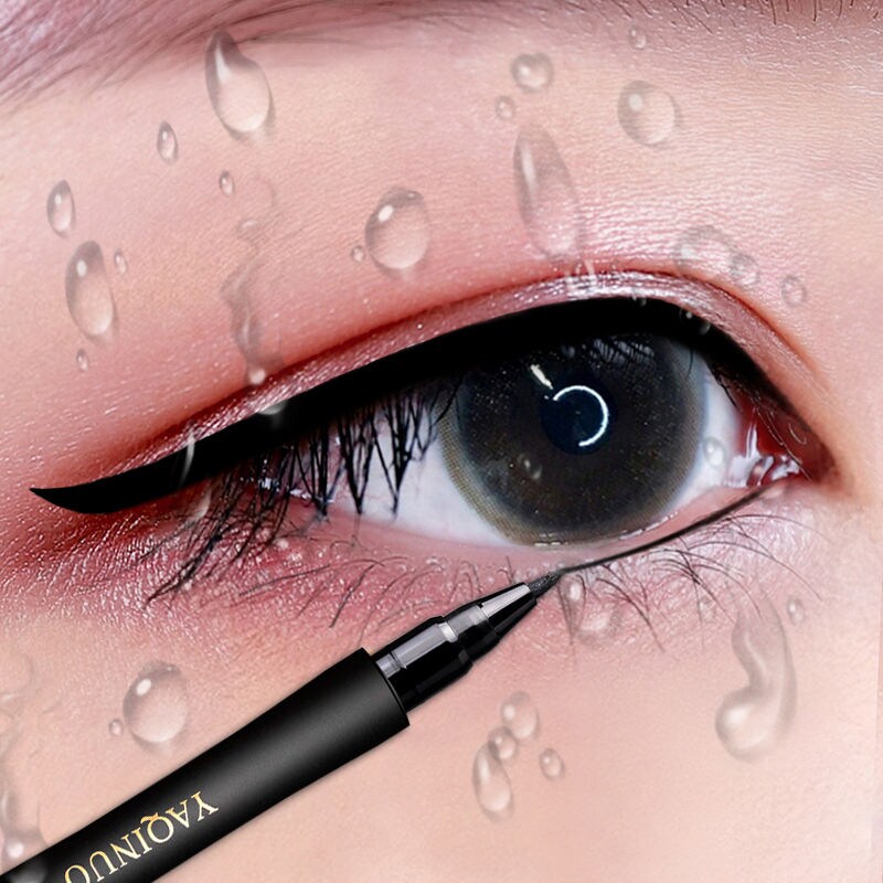 Shake the same eyeliner waterproof non-smudging beginner student thin head quick-drying eyeliner 