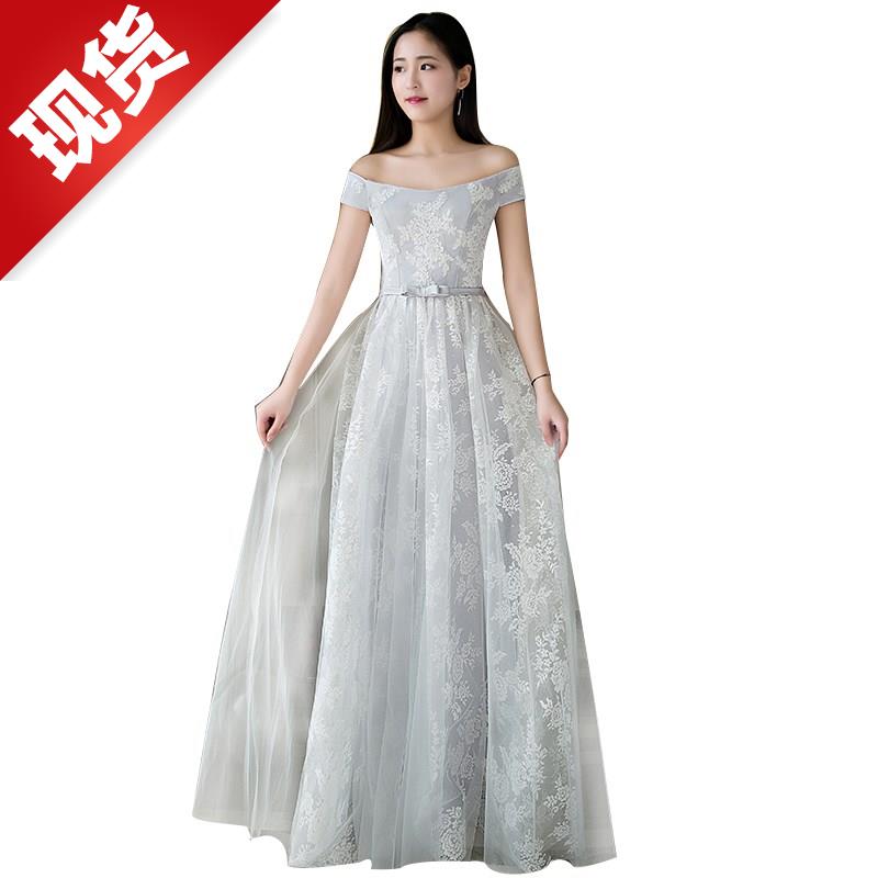 New companion 1 Lady of the Sisters Group Summer Long Section 2020 Rental Banquet Shoulder of the evening dress Graduation Gown Rent-Taobao