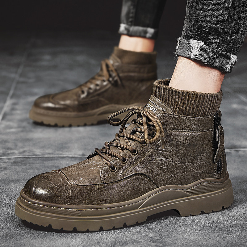 Martin boots man 2021 new spring tooling 100 lap high cylinder retro medium cylinder casual boomers Korean version leather boots