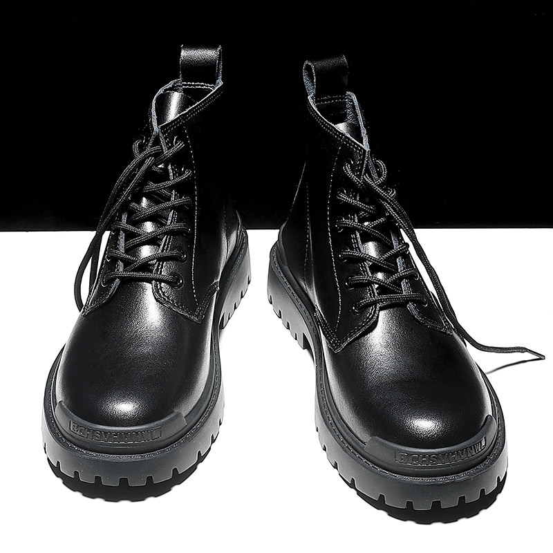 Martin Boot Men's Inn Wind Cylinders Spring Han Style 2022 New Short Drum Tide Shoes Low Help High Cylinder Genuine Leather Men's Shoes