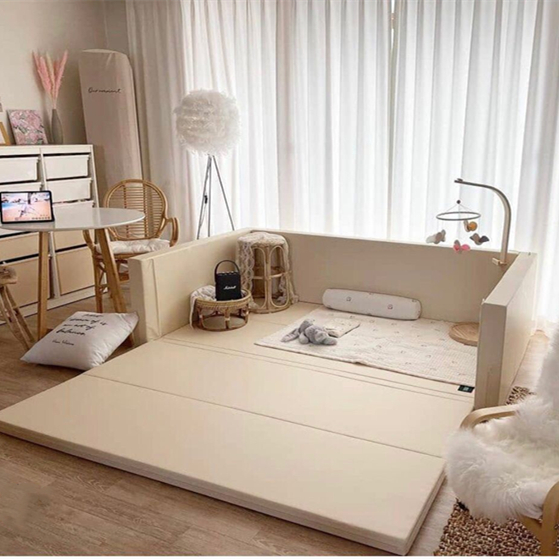 South Korea GGUMBI World Star Twin Neutron Star Game Guard Rail Software Fence Baby Crawling Mat folding cushion thickened