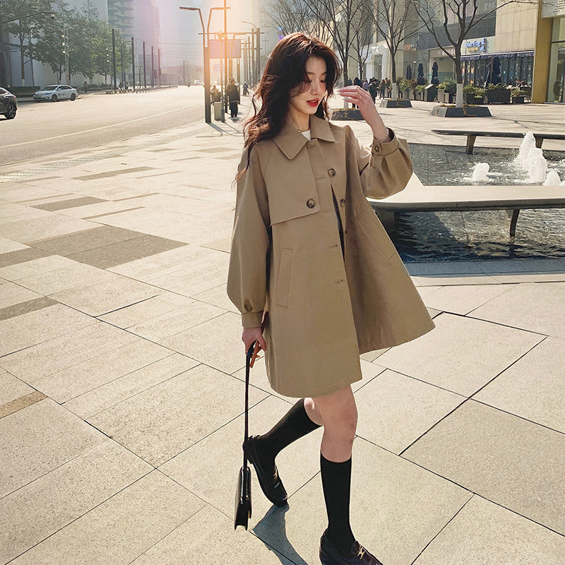 Small Windshirt Woman 2022 New Korean version of the long version of the Han version with a slim temperament 100 lapped with its color coat woman